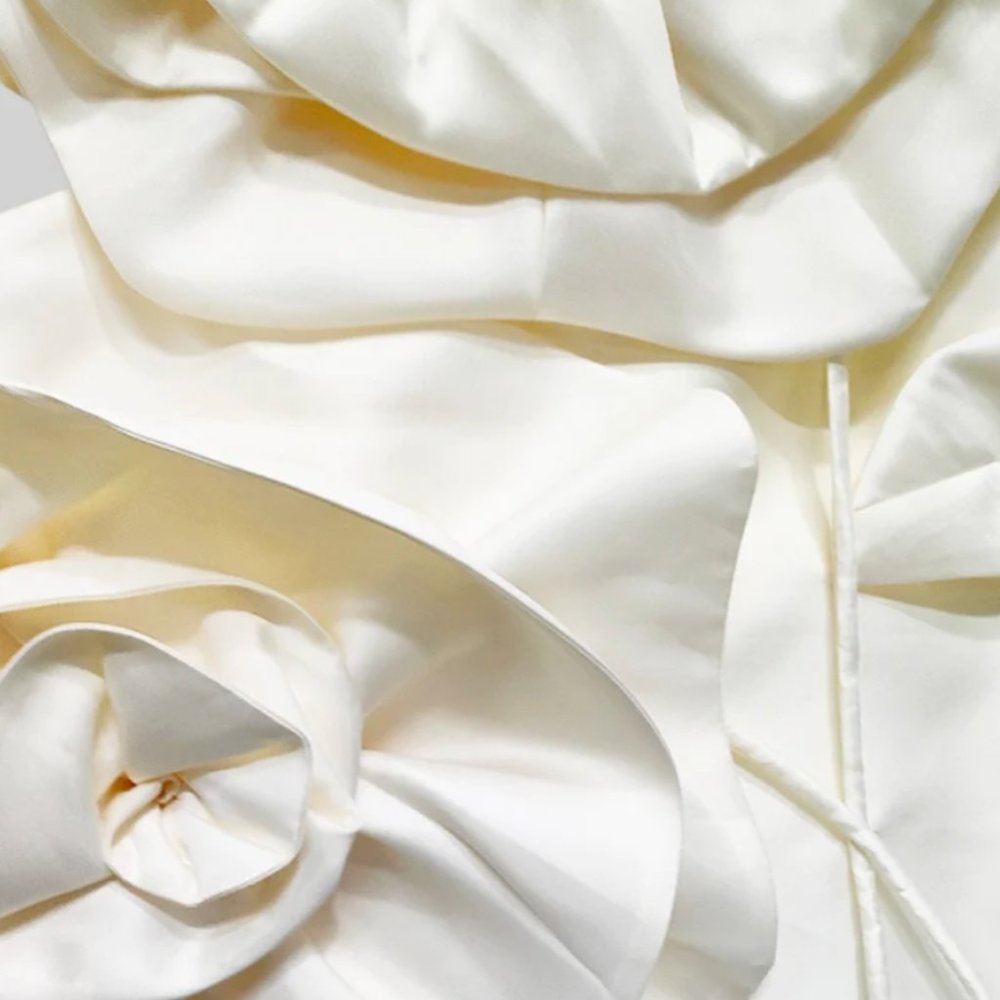 Sierra Darien Voluminous Flower Design Strapless Dress - Ivoire/Ivory S/M, NEW ✨ - Picture 11 of 12